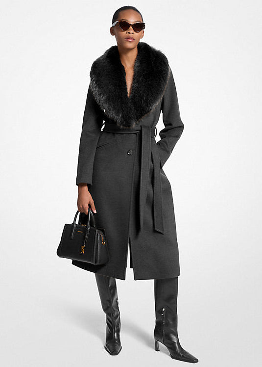 Faux Fur Trench